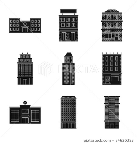 Vector illustration of modern and estate icon. Collection of modern and building stock vector Vector illustration of modern and estate icon. Collection of modern and building stock vector 54620352
