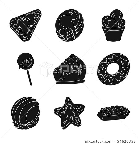 Vector design of sweetness and product icon. Collection of sweetness and sweet stock vector 54620353