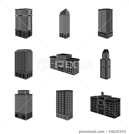 Isolated object of architecture and estate icon. Collection of architecture and build stock symbol Isolated object of architecture and estate icon. Collection of architecture and build stock symbol 54620355
