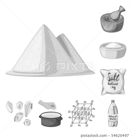 Vector design of salt and food symbol. Collection of salt and mineral stock vector illustration. Vector design of salt and food symbol. Collection of salt and mineral stock vector illustration. 54620497