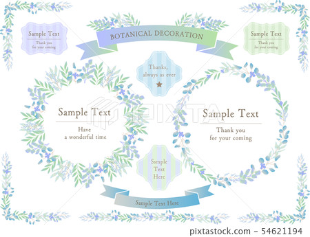 Set botanical illustration plant botanical plants frame blue blue Set botanical illustration plant botanical plants frame blue blue 54621194