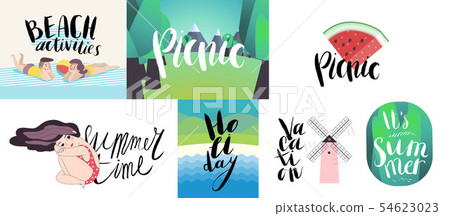 Lettering on beach, picnic, vacation and summer Lettering on beach, picnic, vacation and summer 54623023