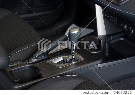 Interior of new car with automatic transmission. 54623236