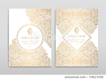 Gold and white vintage greeting card design.  54623486