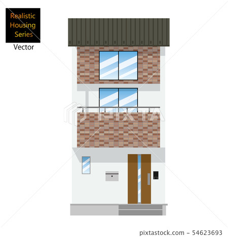 Single-family house, small house illustration (3 floors) _ my home, wooden house _ tiled 54623693