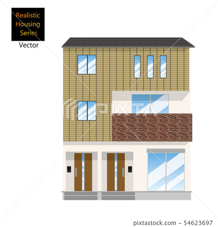 Single-family house, illustration of a single... - Stock Illustration ...