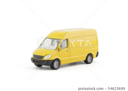 Transport yellow van car on white background  54623699