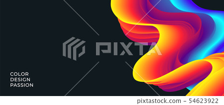 Colorful wave flow pattern. Background with liquid 54623922