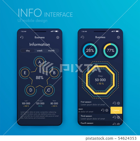 Vector graphics mobile infographics with three and five options. Template for creating mobile Vector graphics mobile infographics with three and five options. Template for creating mobile 54624353