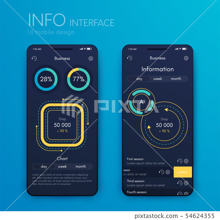 Vector graphics mobile infographics with three and one options. Template for creating mobile Vector graphics mobile infographics with three and one options. Template for creating mobile 54624355