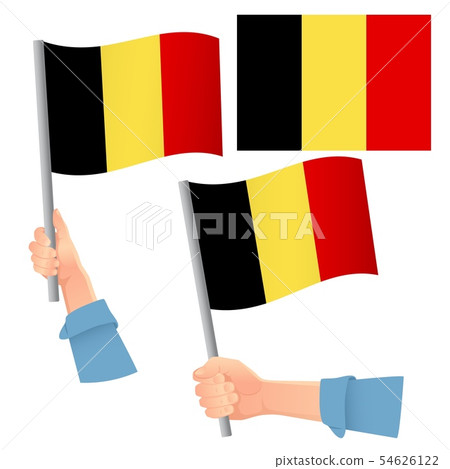 Belgium flag in hand set Belgium flag in hand set 54626122