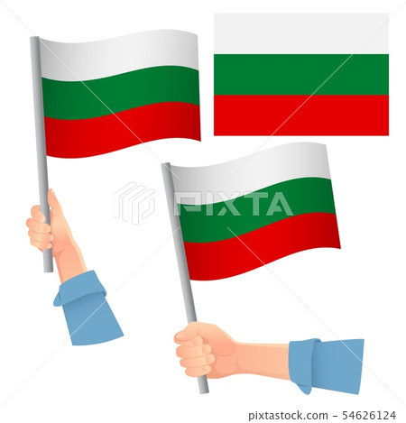 Bulgaria flag in hand set Bulgaria flag in hand set 54626124
