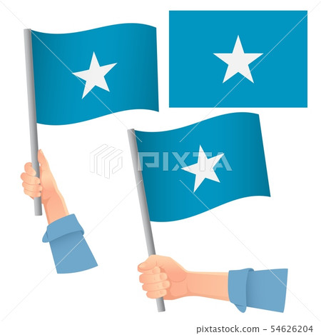 Somalia flag in hand set Somalia flag in hand set 54626204