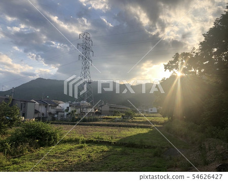 Landscape with sunlight and mountains 54626427