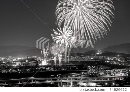 (Sepia) Kyoto Art Fireworks from Oyama Observatory 54626612