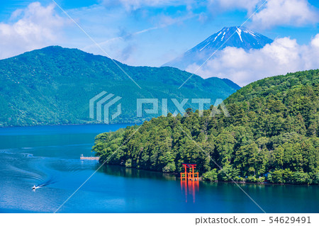 (神奈川縣)蘆之湖另一邊的富士山 (神奈川縣)蘆之湖另一邊的富士山 54629491
