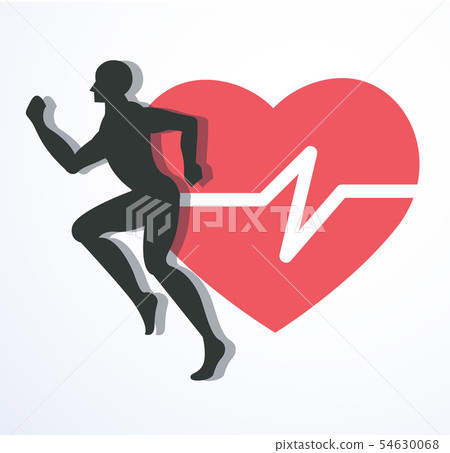 running and red heat with line icon run for health running and red heat with line icon run for health 54630068