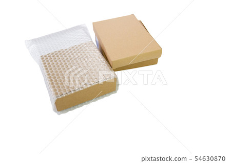 Bubbles covering the box by bubble wrap  54630870