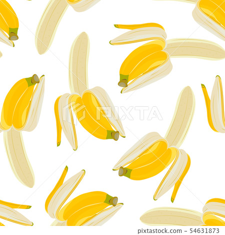 Half peeled banana seamless pattern on white 54631873
