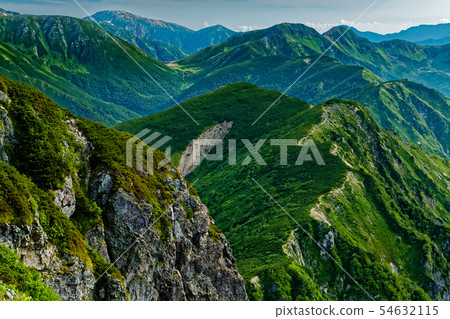 The ridge line to Yumori-dake seen from Mt. 54632115
