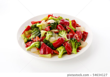 炒紅辣椒和西蘭花 炒紅辣椒和西蘭花 54634127