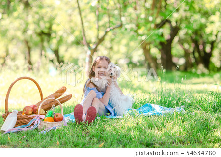 Two little kids on picnic in the park 54634780
