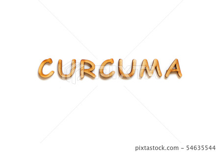 Word Curcuma made from wooden letters Word Curcuma made from wooden letters 54635544