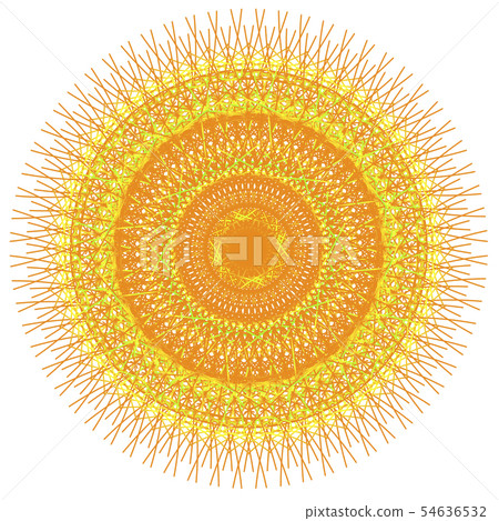 Lace material (yellow) which imaged summer flower 54636532