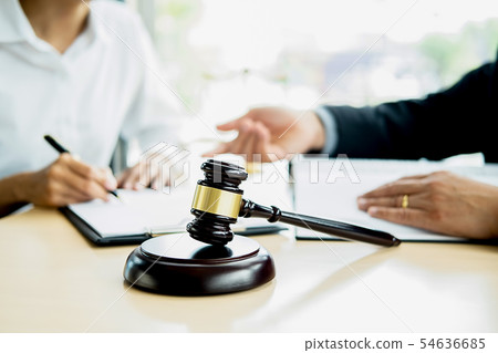 Judge gavel with Justice lawyer having team Judge gavel with Justice lawyer having team 54636685
