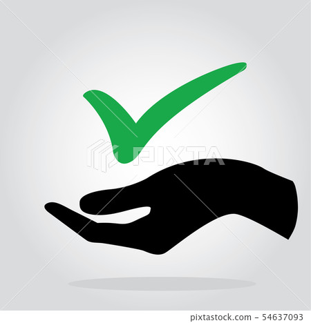 hand holding check icon symbol hand holding check icon symbol 54637093