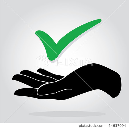 hand holding check icon symbol hand holding check icon symbol 54637094