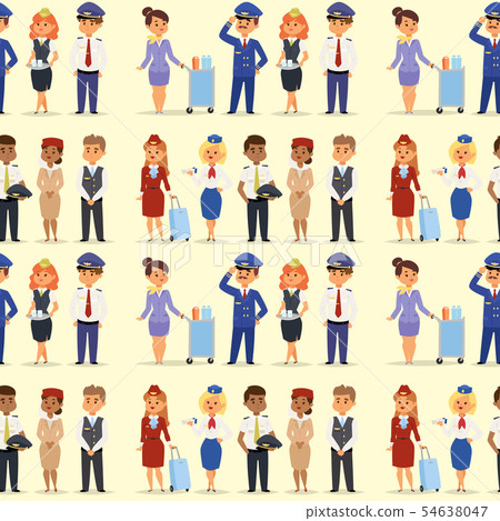 Pilots and stewardess vector illustration airline character plane personnel staff air hostess flight Pilots and stewardess vector illustration airline character plane personnel staff air hostess flight 54638047