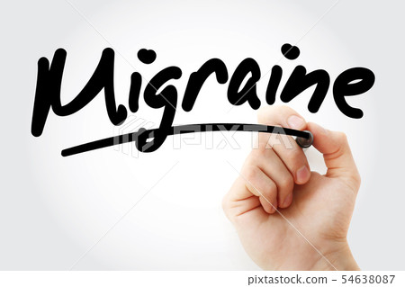 Migraine text with marker Migraine text with marker 54638087