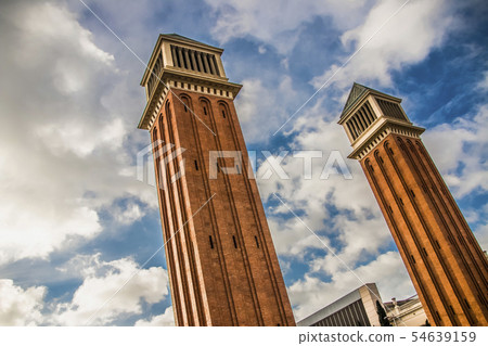 Beautiful towers on the Plaza of Spain in Beautiful towers on the Plaza of Spain in 54639159