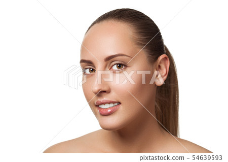 Beauty portrait of female face with natural skin Beauty portrait of female face with natural skin 54639593