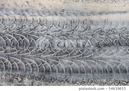 Wheel tracks on the ground 54639655