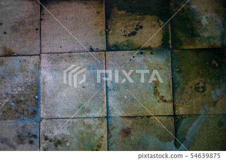 Surface of the old dirty big square tiles 54639875