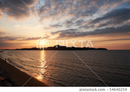 日落，Sindoor海灘，泰安縣，忠南 54640259