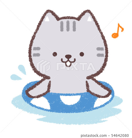 Cat float ring water play Cat float ring water play 54642080