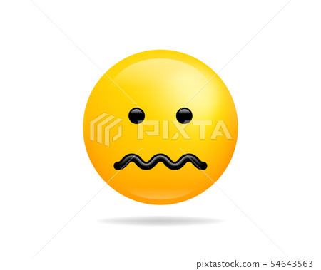 Emoji smile icon vector symbol. Confounded face 54643563