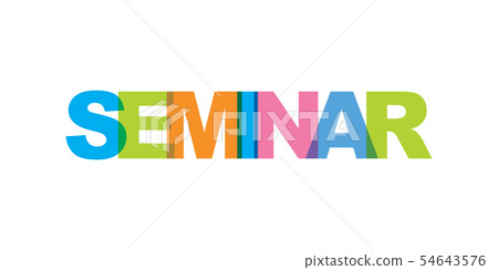 Seminar business card text. Modern lettering Seminar business card text. Modern lettering 54643576