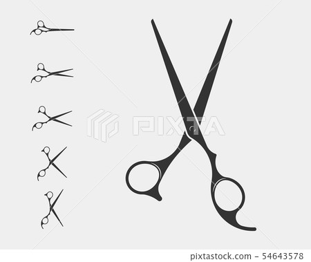 Set hair cut scissor icon. Scissors vector design Set hair cut scissor icon. Scissors vector design 54643578