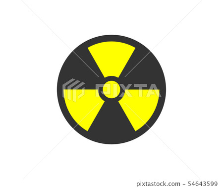 Radiation icon vector. Warning radioactive sign 54643599
