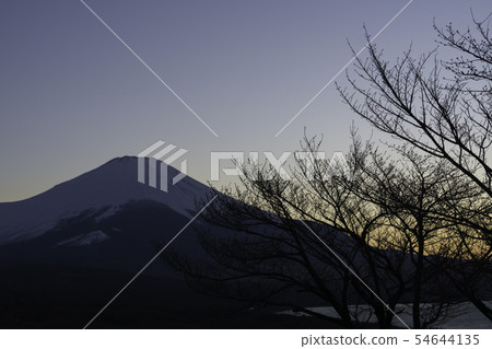 Mount Fuji Lake Yamanaka Panorama stand Sunset 54644135