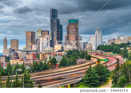 Seattle, Washington, USA downtown city skyline 54644254