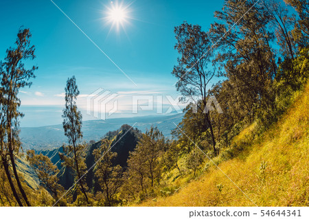 View of Abang mountain with trees and forest 54644341
