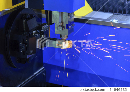 The CNC fiber laser cutting machine. The CNC fiber laser cutting machine. 54646383