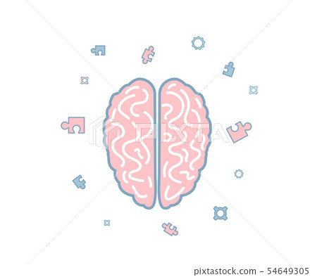 Mental health. Human brain. Vector illustration. Mental health. Human brain. Vector illustration. 54649305
