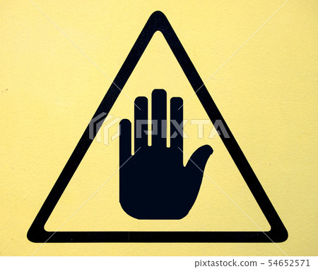 stop sign with hand stop symbol 54652571