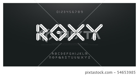 Abstract technology font, number alphabet type. Abstract technology font, number alphabet type. 54653985